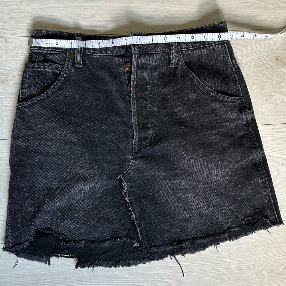 We The Free black denim skirt